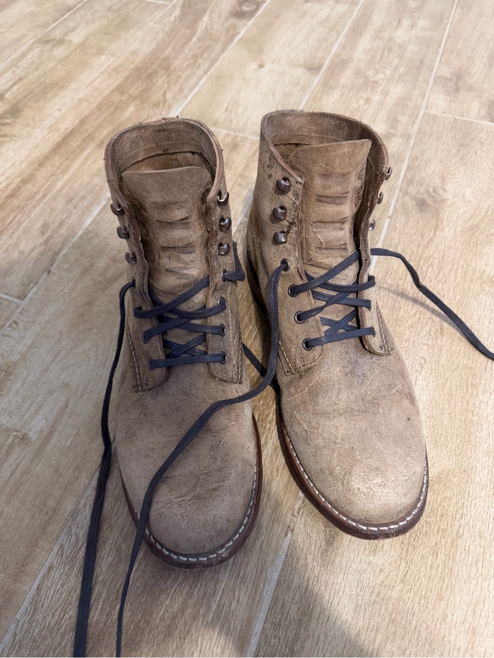 Wolverine 1000 Mile Heritage Suede Leather Lace Up Boots Tan Brown Size 9.5